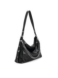 Metropolitan Chain Hobo - Carbon Black - Black Leather Hobo Bag | Orange Cube