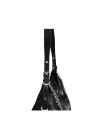 Metropolitan Chain Hobo - Carbon Black - Black Leather Hobo Bag | Orange Cube