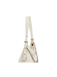 Metropolitan Chain Hobo - Pearl - White Leather Hobo Bag | Orange Cube