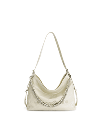 Metropolitan Chain Hobo - Pearl - White Leather Hobo Bag | Orange Cube