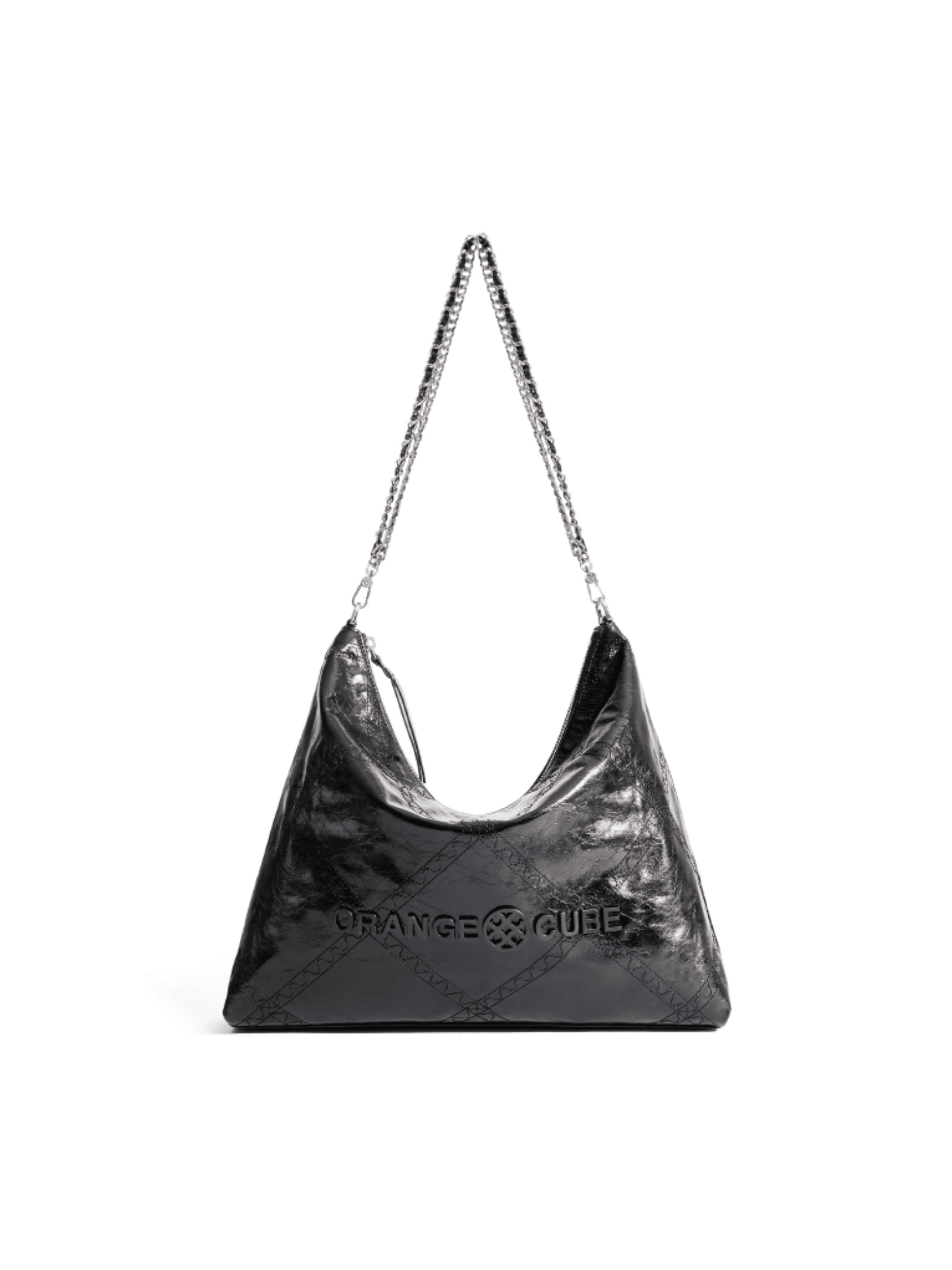 Metropolitan Crossbody Bag - Black - Large Black Leather Work Bag | Orange Cube