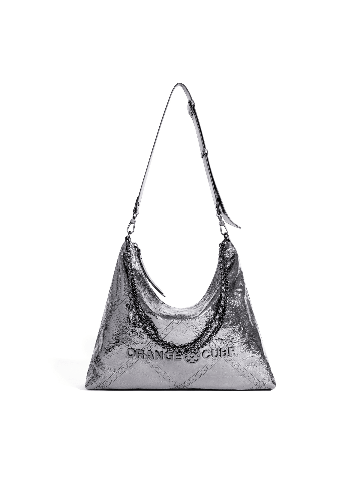 Metropolitan Crossbody Bag - Black Silver - Black Leather Crossbody Bag | Orange Cube