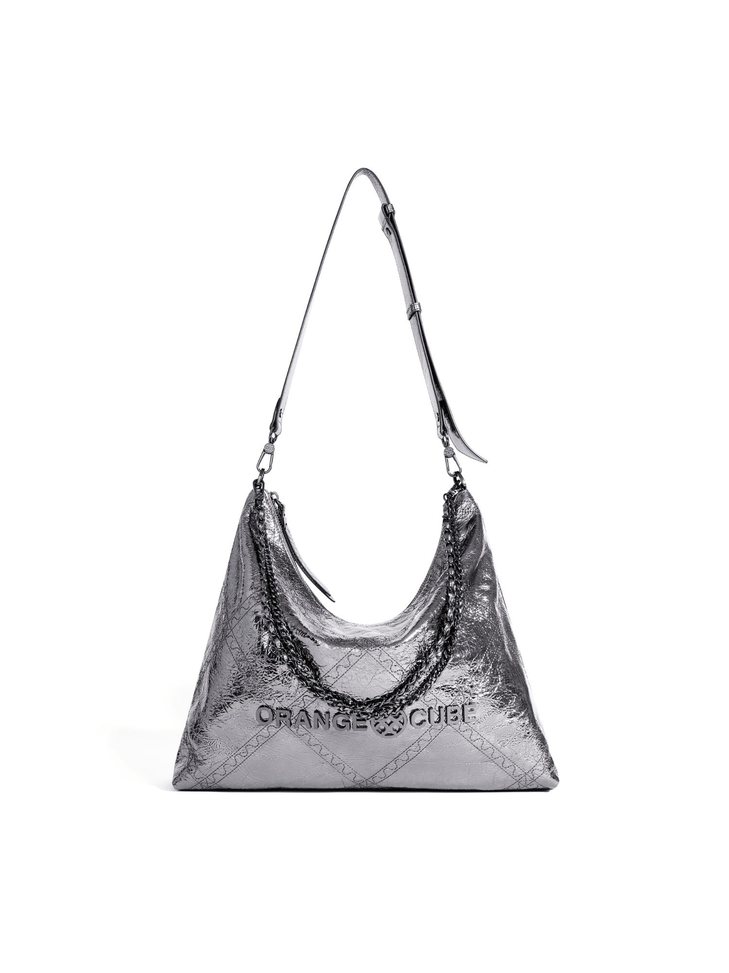Metropolitan Crossbody Bag - Black Silver - Black Leather Crossbody Bag | Orange Cube