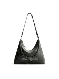 Metropolitan Crossbody Bag - Marble Grey - Black Leather Crossbody Bag | Orange Cube