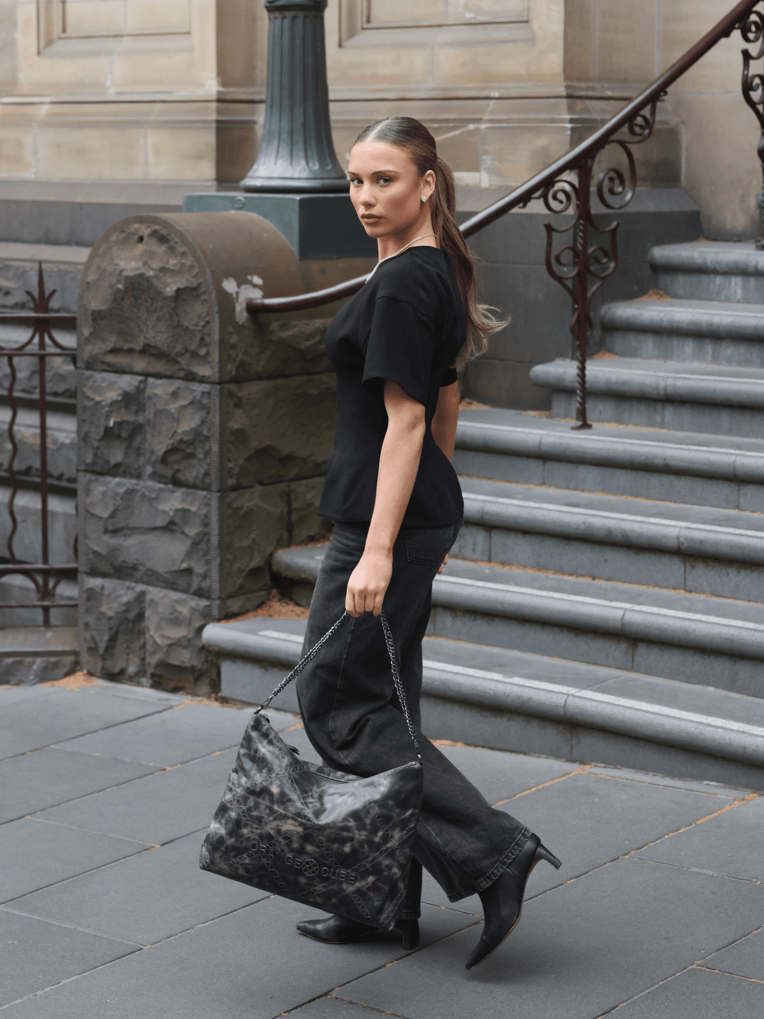 Metropolitan Crossbody Bag - Marble Grey - Bag | Orange Cube