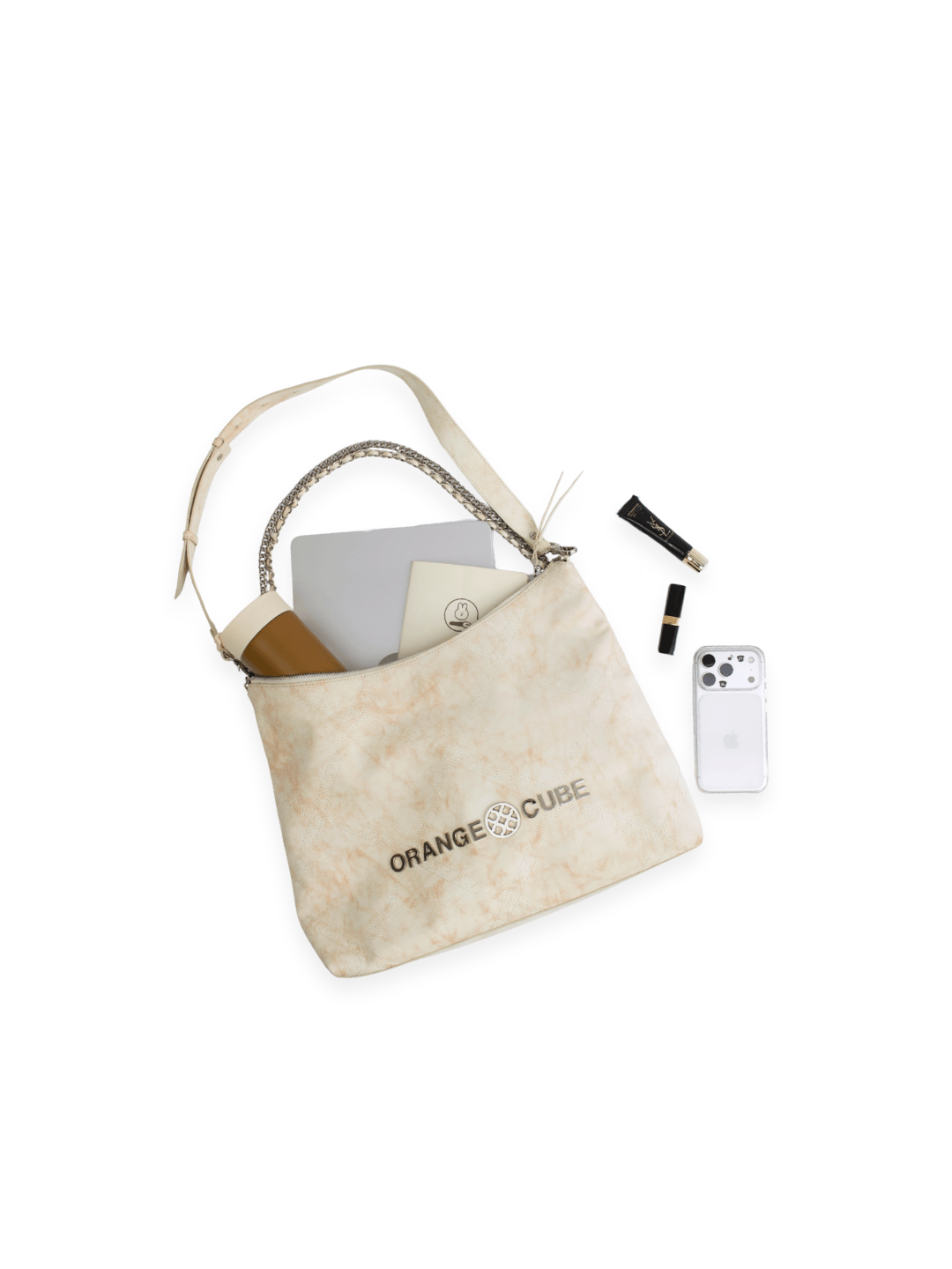 Metropolitan Crossbody Bag - Marble White - White Work Bag for Women | Orange Cube