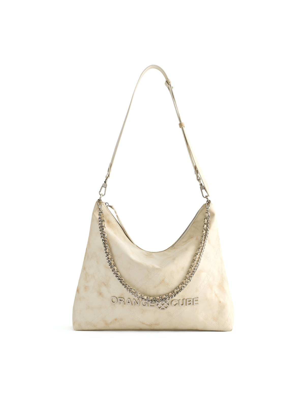 Metropolitan Crossbody Bag - Marble White - White Leather Crossbody Bag | Orange Cube