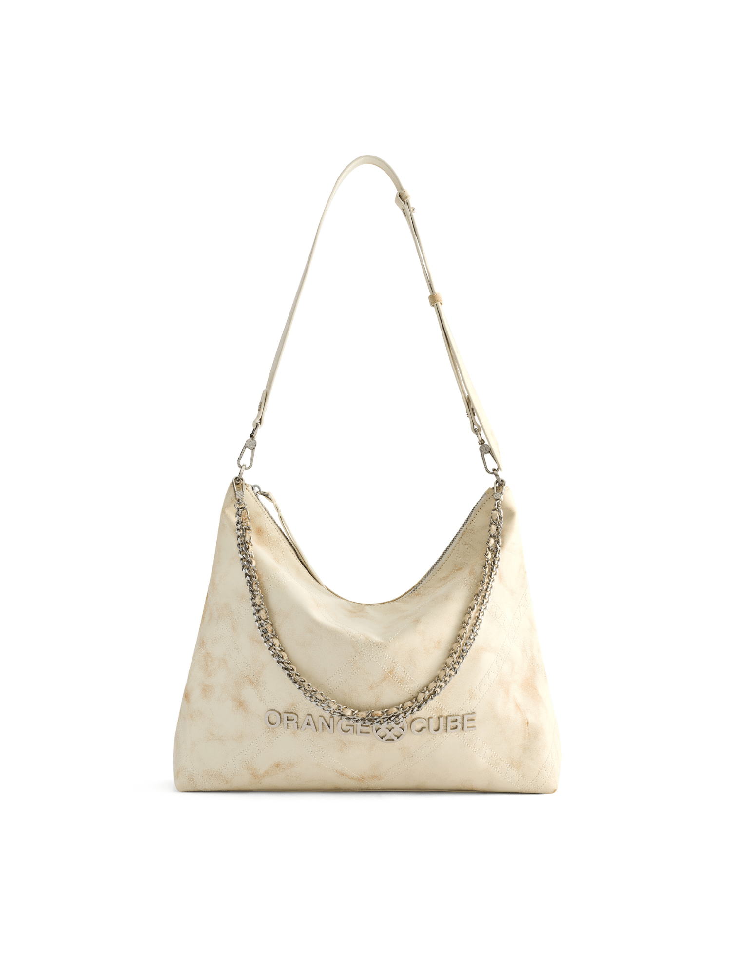 Metropolitan Crossbody Bag - Marble White - White Leather Crossbody Bag | Orange Cube