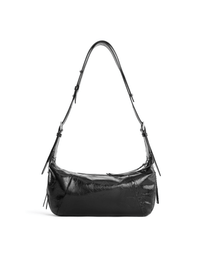 Metropolitan Hobo Bag - Black Gloss - Black Leather Hobo Bag | Orange Cube