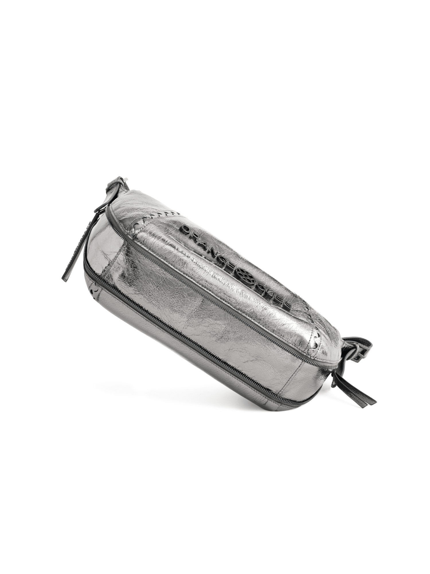 Metropolitan Hobo Bag - Black Silver - Silver Leather Hobo Bag | Orange Cube
