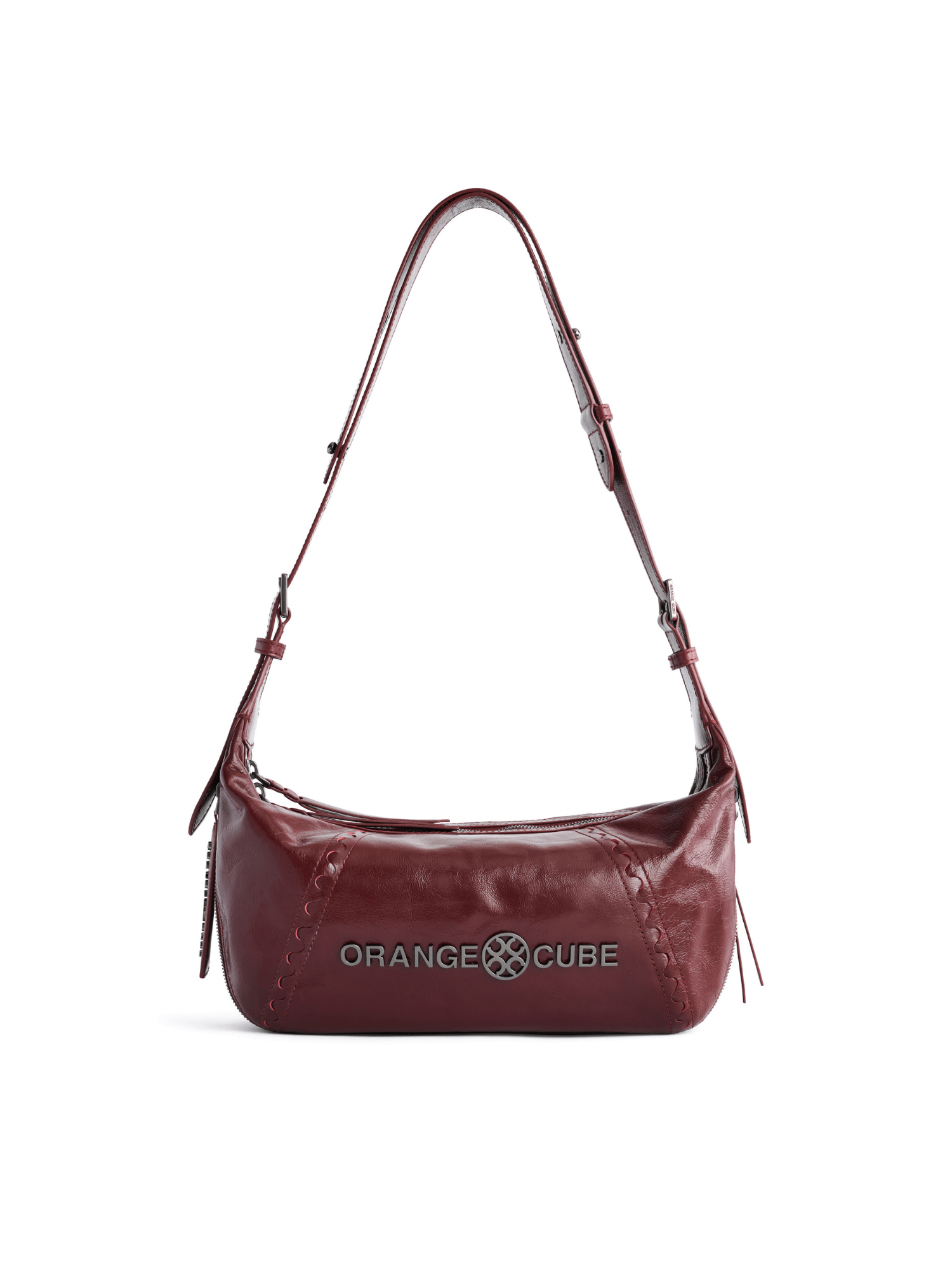 Metropolitan Hobo Bag - Bordeaux Red - Red Leather Hobo Bag | Orange Cube