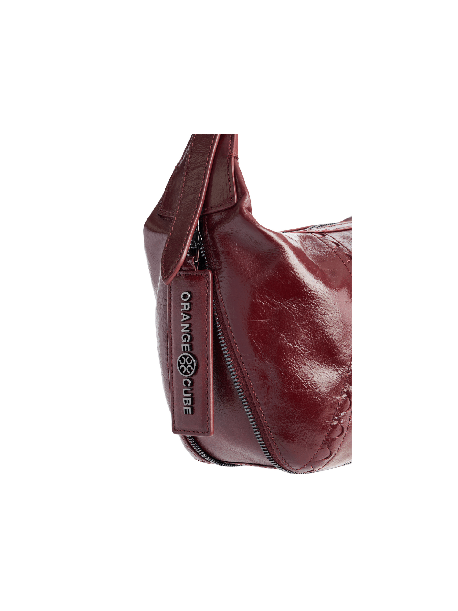Metropolitan Hobo Bag - Bordeaux Red - Red Leather Hobo Bag | Orange Cube