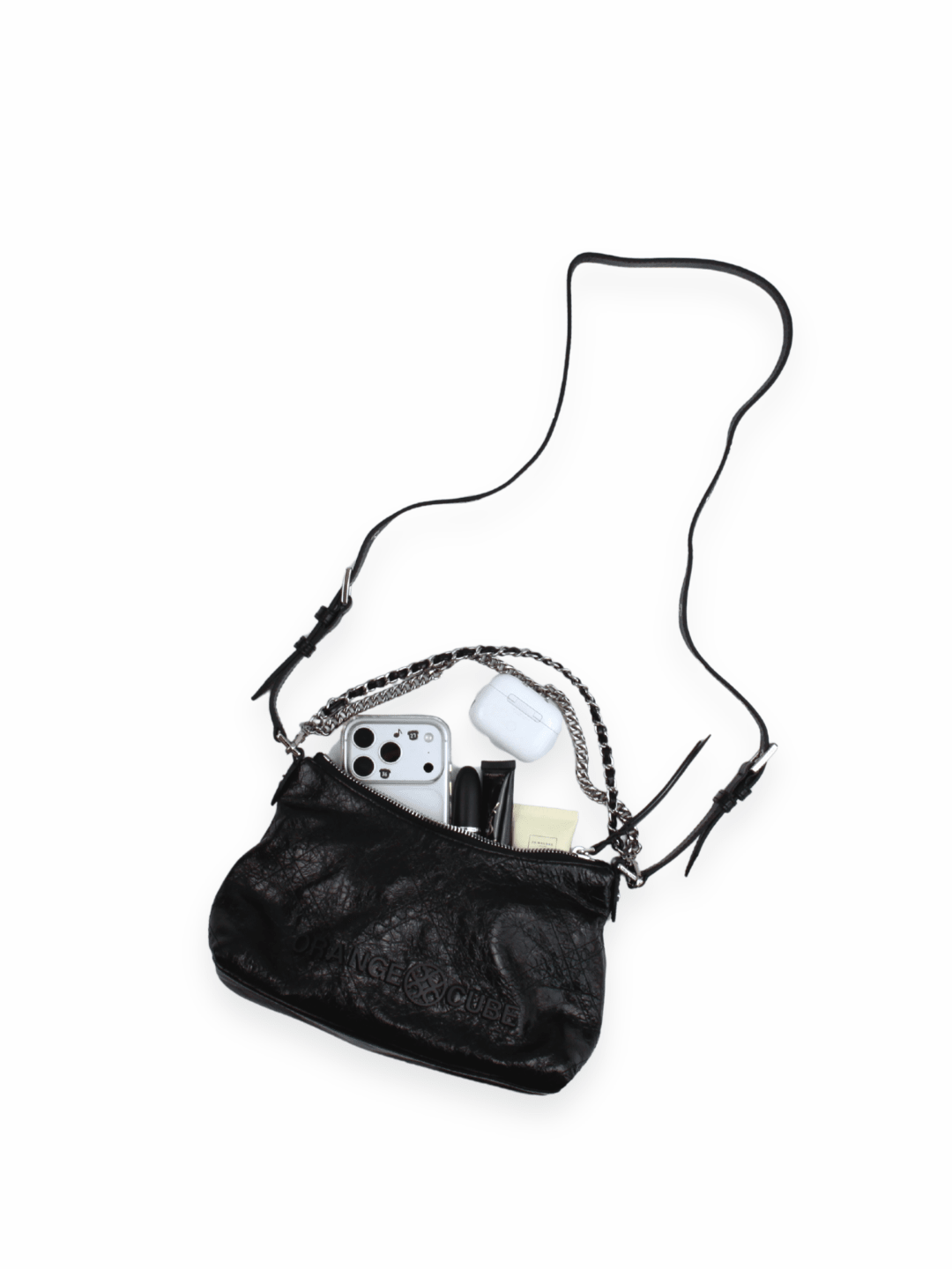 Metropolitan Shoulder Bag - Black - Black Leather Shoulder Bag | Orange Cube