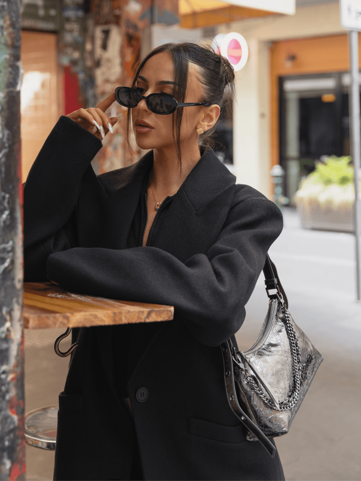 Metropolitan Shoulder Bag - Black Silver - Bag | Orange Cube