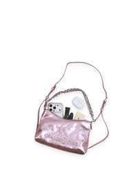 Metropolitan Shoulder Bag - Metallic Pink - Pink Leather Shoulder Bag | Orange Cube