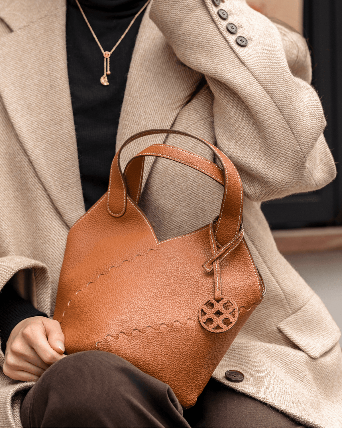 Modern Basket Bag - Brown - Bag | Orange Cube