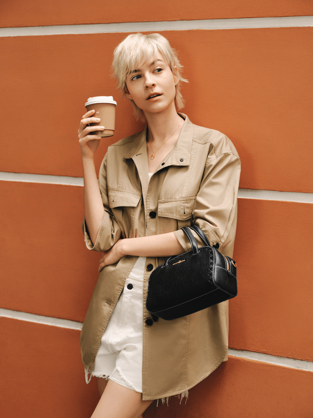 Mosaic Boston Hand Bag - Black - Bag | Orange Cube