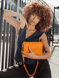 Mosaic Compact Messenger Bag - Orange - Bag | Orange Cube