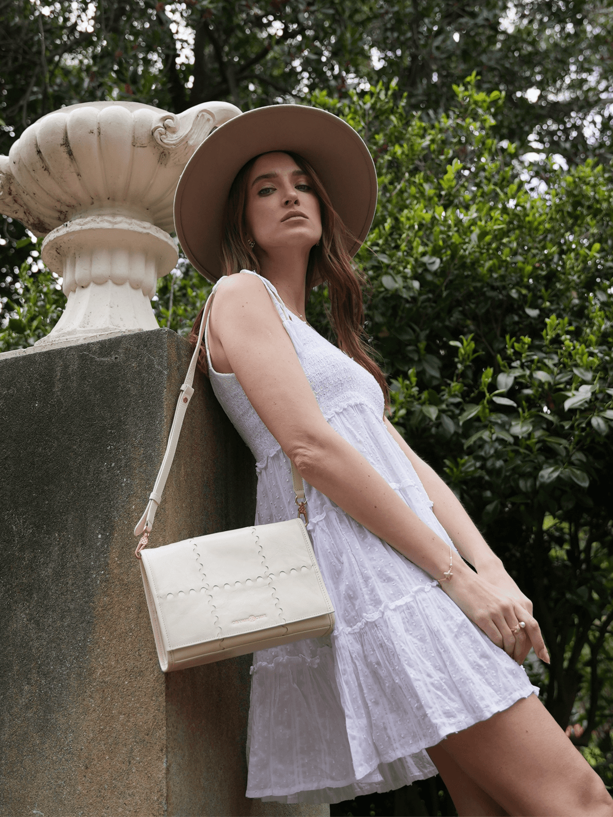 Mosaic Crossbody Bag - White - Bag | Orange Cube