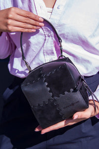 Mosaic Cube Mini Bag - Black