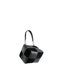 Mosaic Cube Mini Bag - Black - Black Leather Evening Bag | Orange Cube