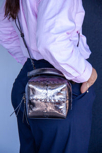 Mosaic Cube Mini Bag - Black Silver - Bag | Orange Cube