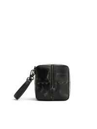 Mosaic Cube Mini Bag - Marble Grey - Black Leather Evening Bag | Orange Cube