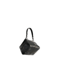 Mosaic Cube Mini Bag - Marble Grey - Black Leather Evening Bag | Orange Cube