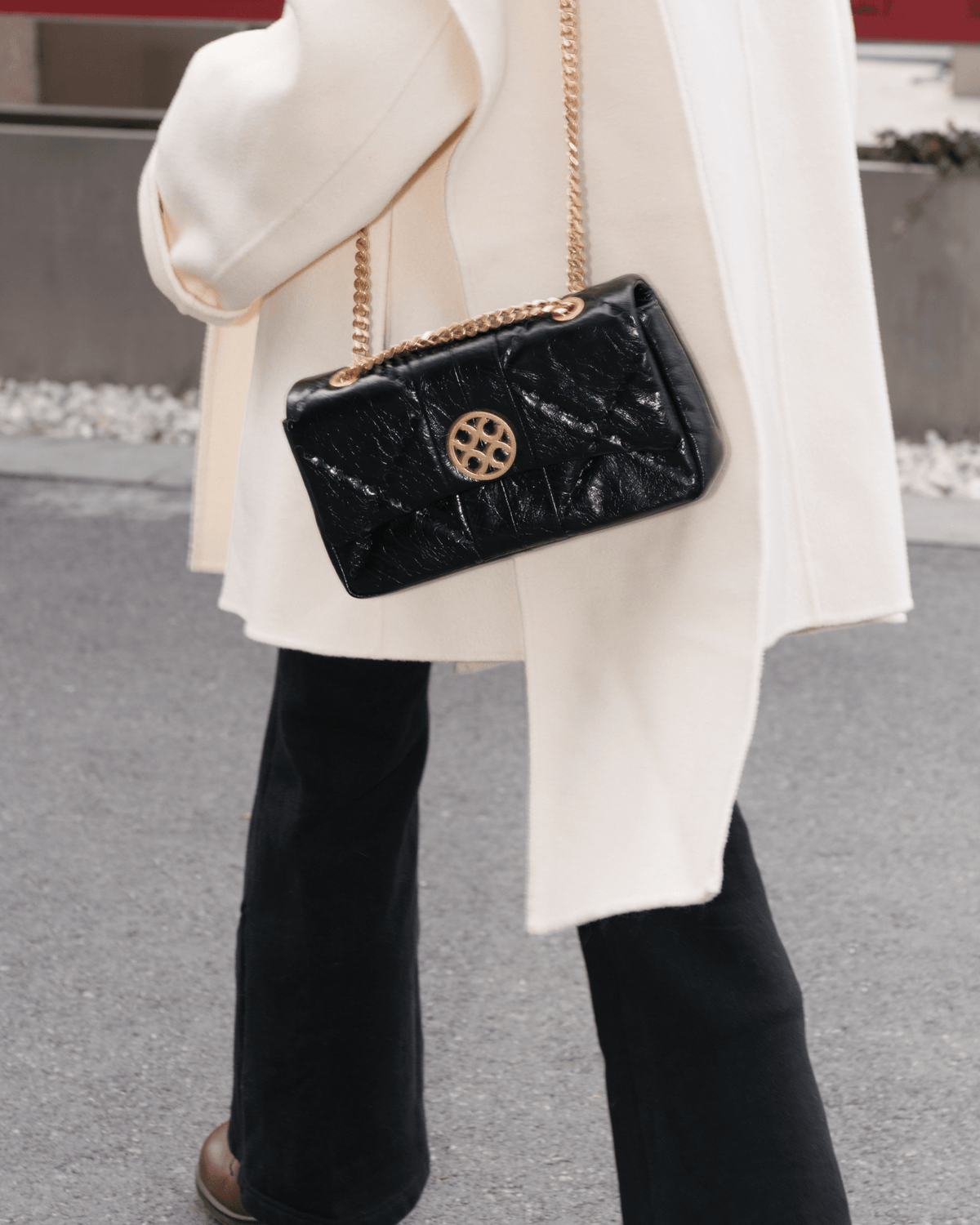 Mosaic Diamond Chain Bag - Black - Bag | Orange Cube