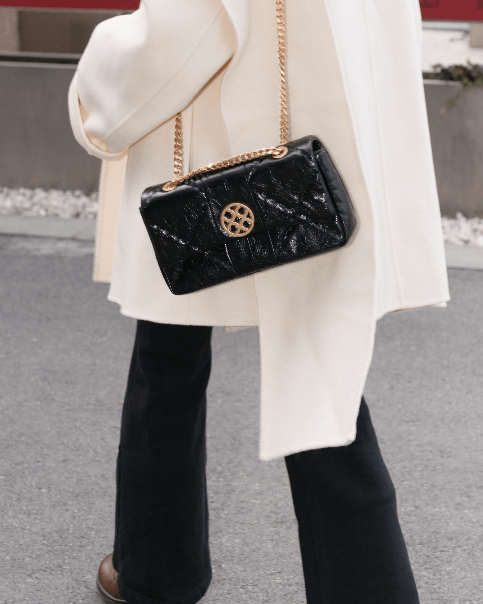 Mosaic Diamond Chain Bag - Black - Bag | Orange Cube