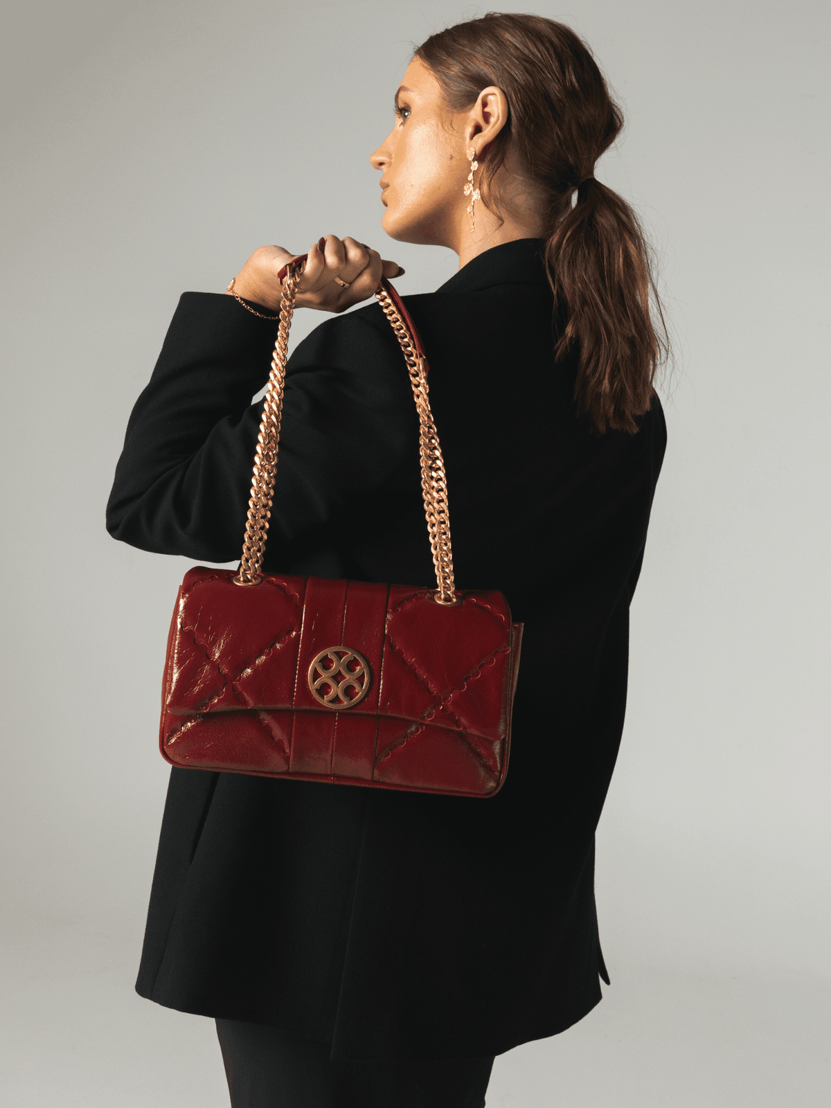 Mosaic Diamond Chain Bag - Retro Red - Bag | Orange Cube