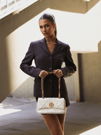 Mosaic Diamond Chain Bag - White - Bag | Orange Cube