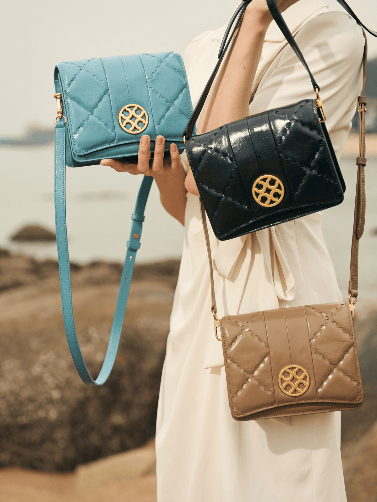 Mosaic Diamond Crossbody Bag - Black - Bag | Orange Cube