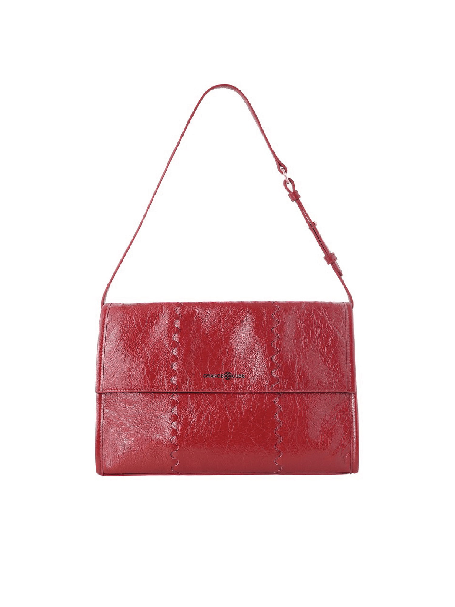 Mosaic Messenger Bag - Retro Red - Red Leather Messenger Bag | Orange Cube