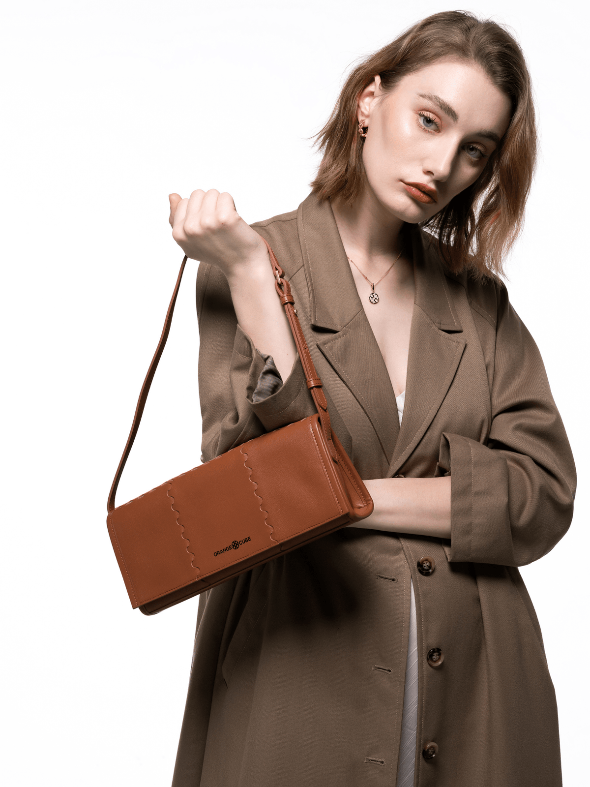 Mosaic Shoulder Bag - Brown - Bag | Orange Cube