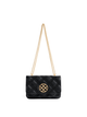 Mosaic Stitch Crossbody Bag - Black