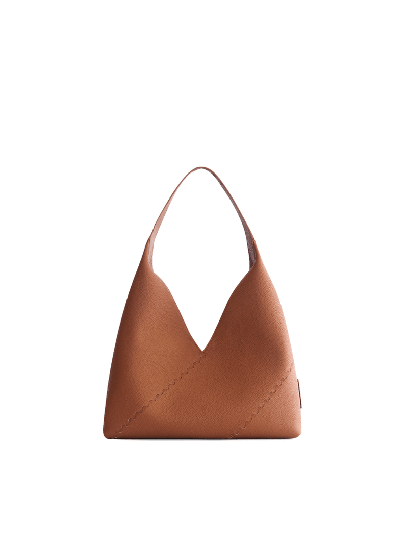 Mosaic Triangle Tote - Brown - Bag | Orange Cube