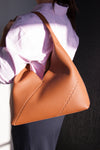 Mosaic Triangle Tote - Brown - Bag | Orange Cube