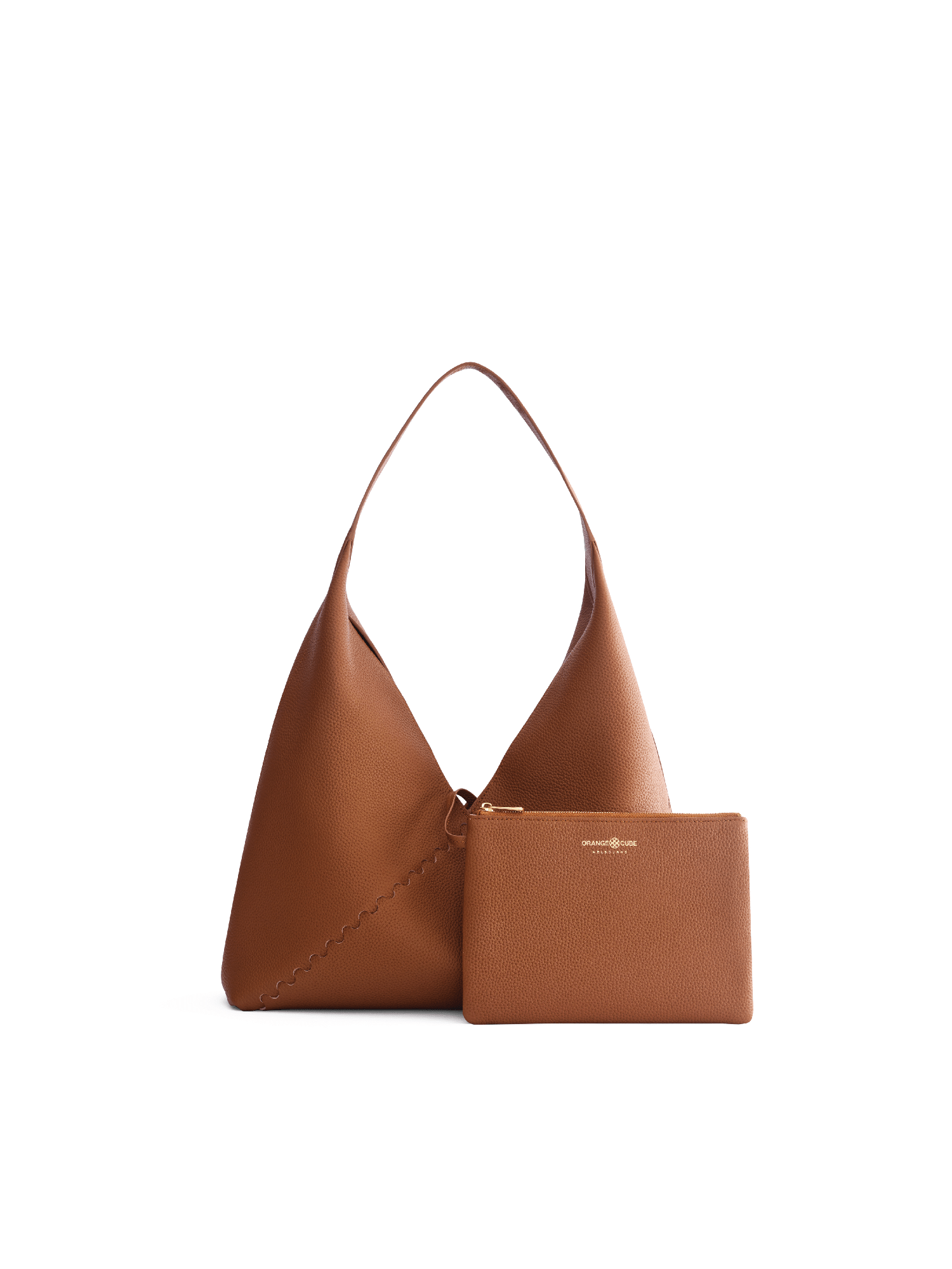 Mosaic Triangle Tote - Brown - Bag | Orange Cube