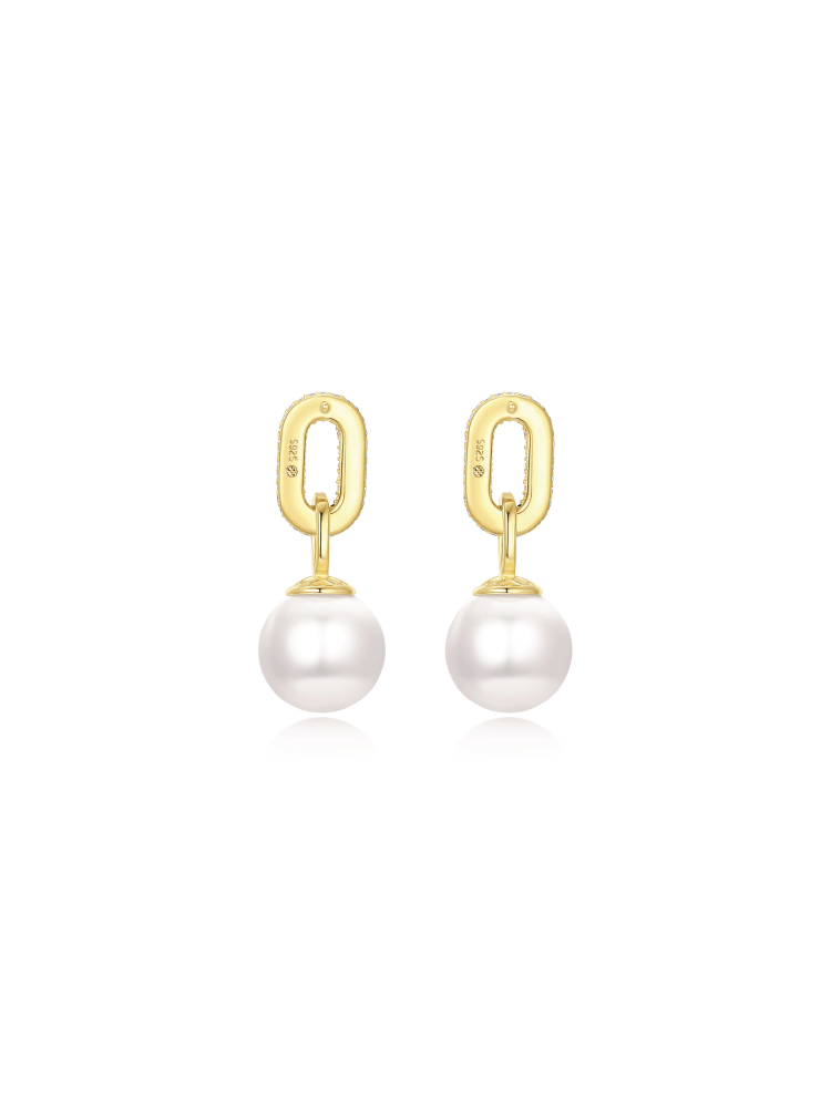 Pearlescent Link Earrings (Pair) - Earrings | Orange Cube