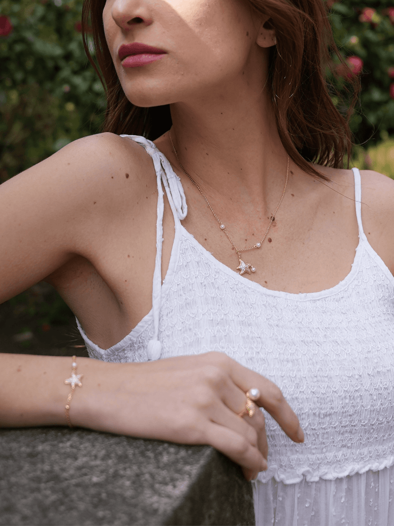 Pearlescent Star Necklace - Necklace | Orange Cube