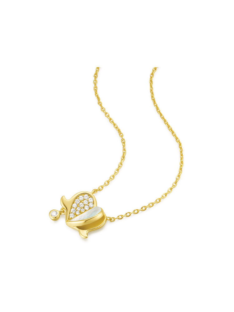 Pearly Heart Necklace - Necklace | Orange Cube