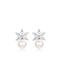 Pearly Snow Earrings (Pair) (White) - Earrings | Orange Cube