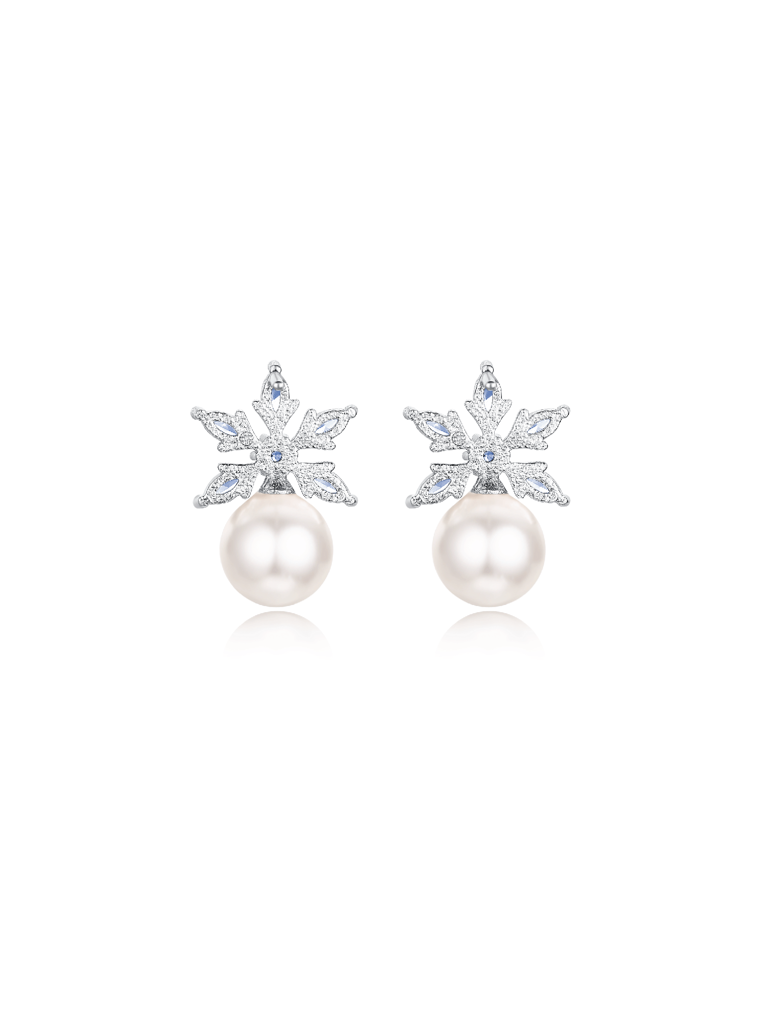 Pearly Snow Earrings (Pair) (White) - Earrings | Orange Cube