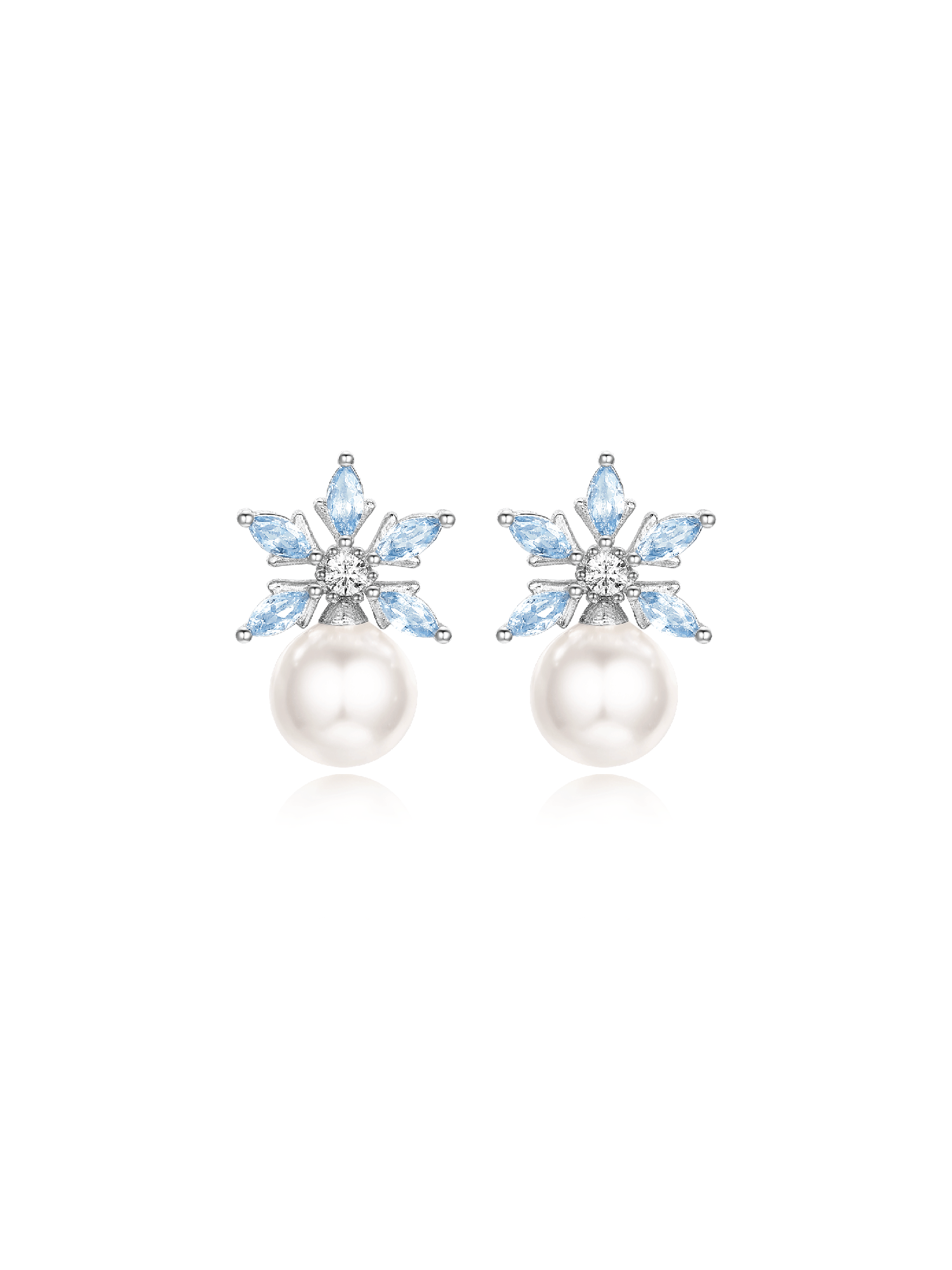 Pearly Snow Earrings (Pair) (White) - Earrings | Orange Cube