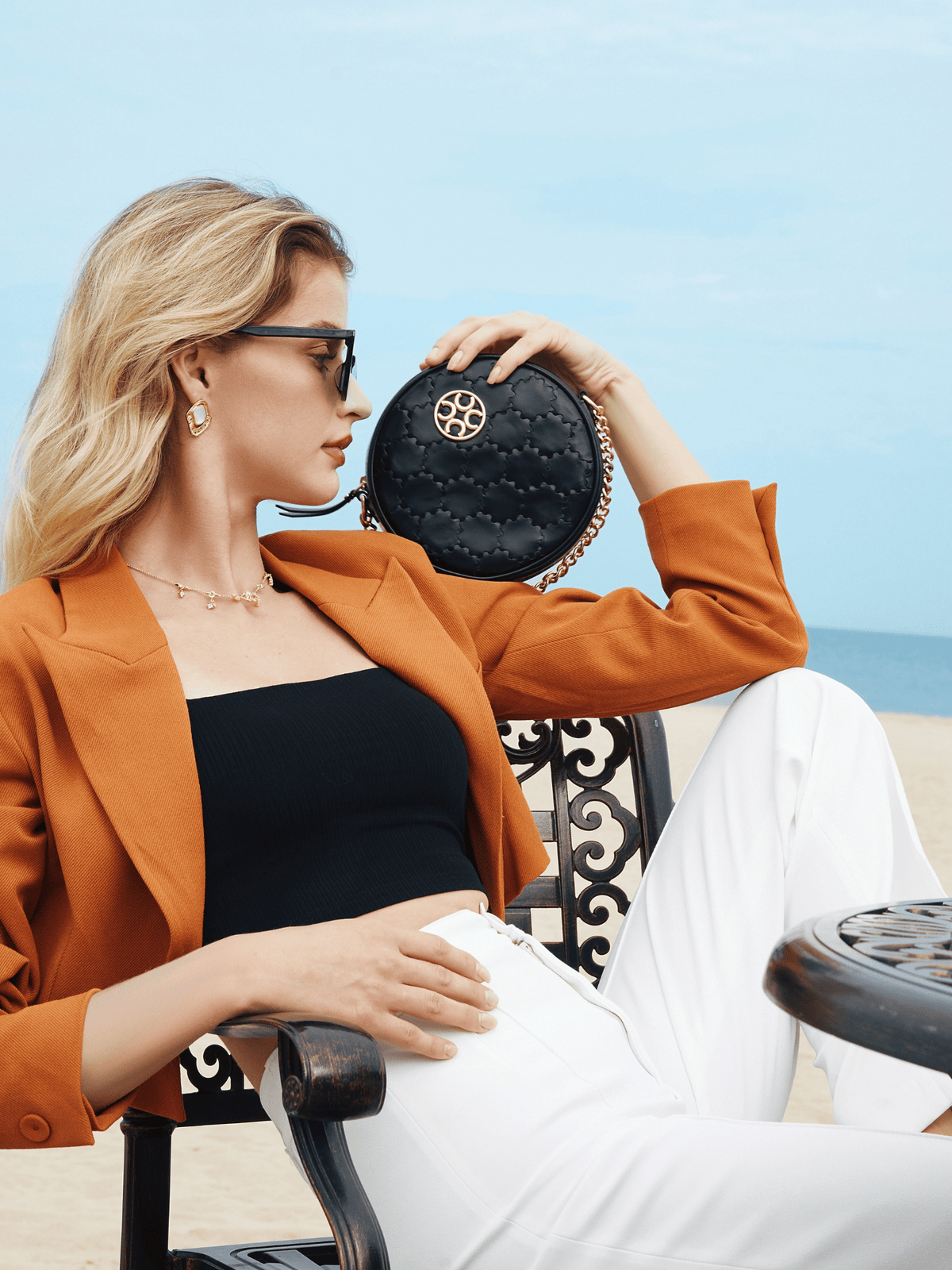 Quilted Impressions Round Bag - Black - Bag | Orange Cube