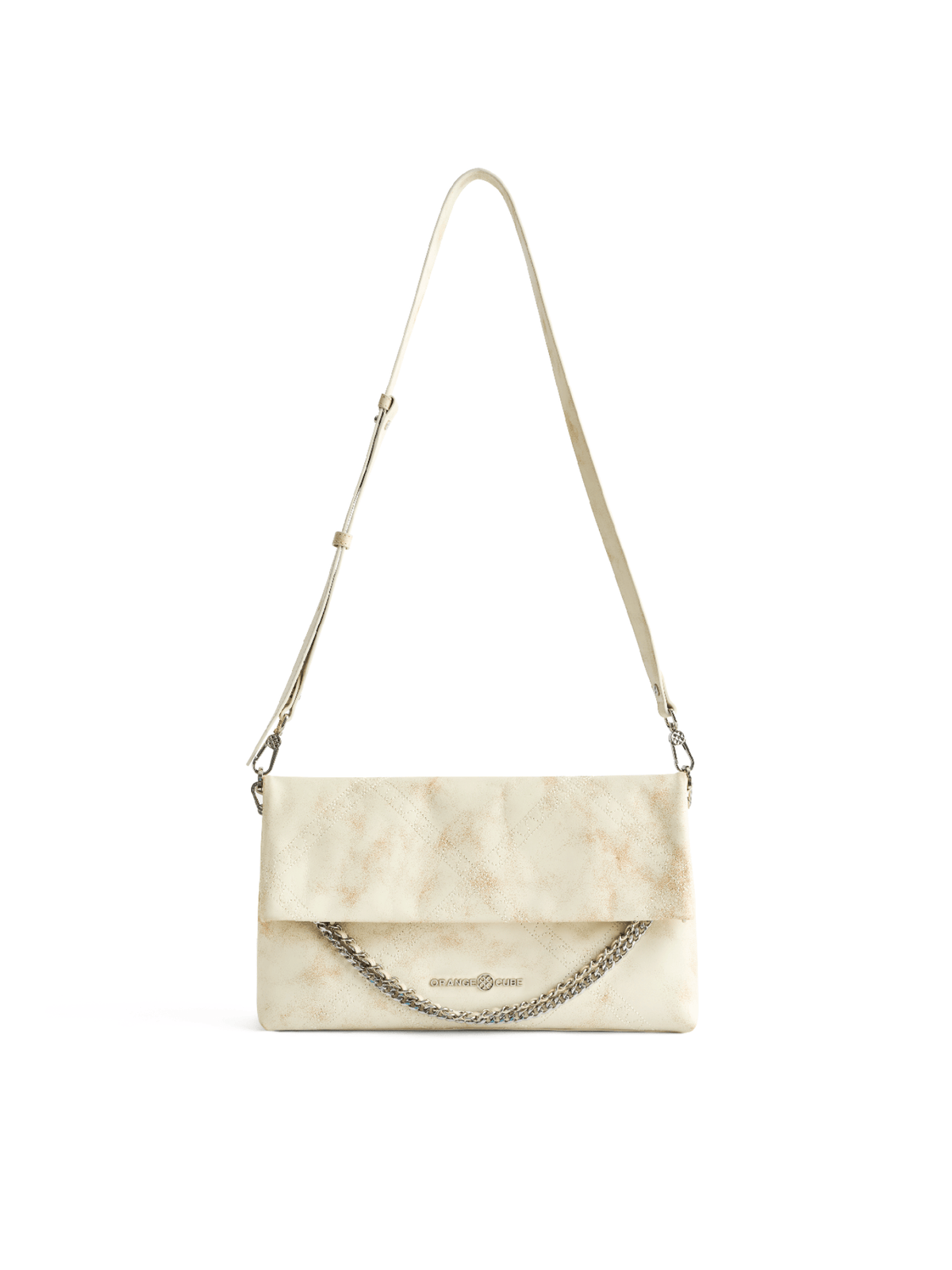 Retro Messenger Bag - Marble White - White Leather Women Messenger Bag | Orange Cube