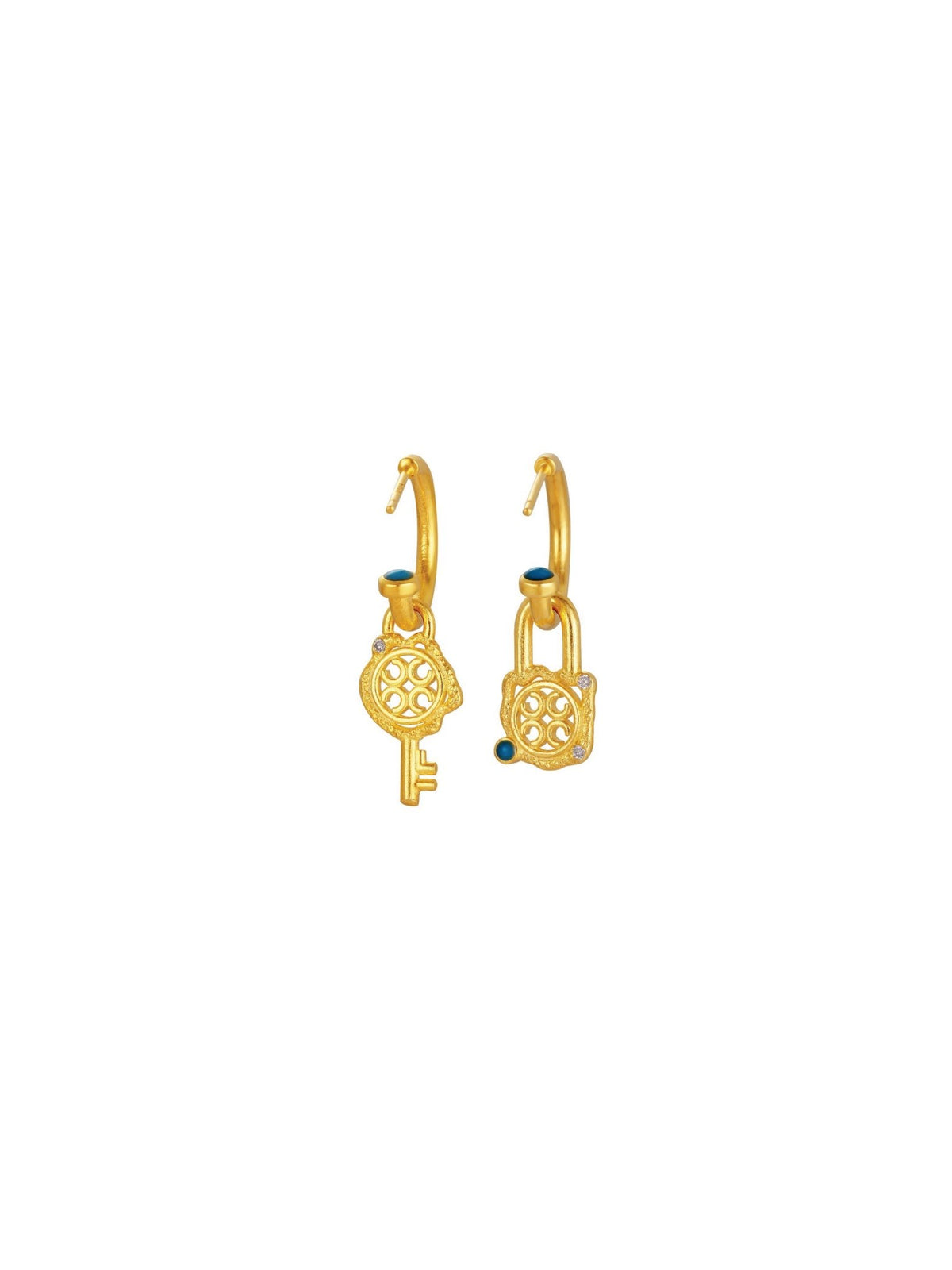 Key Ear Sorter Signature Lock & Key Earrings (Pair) | Orange Cube