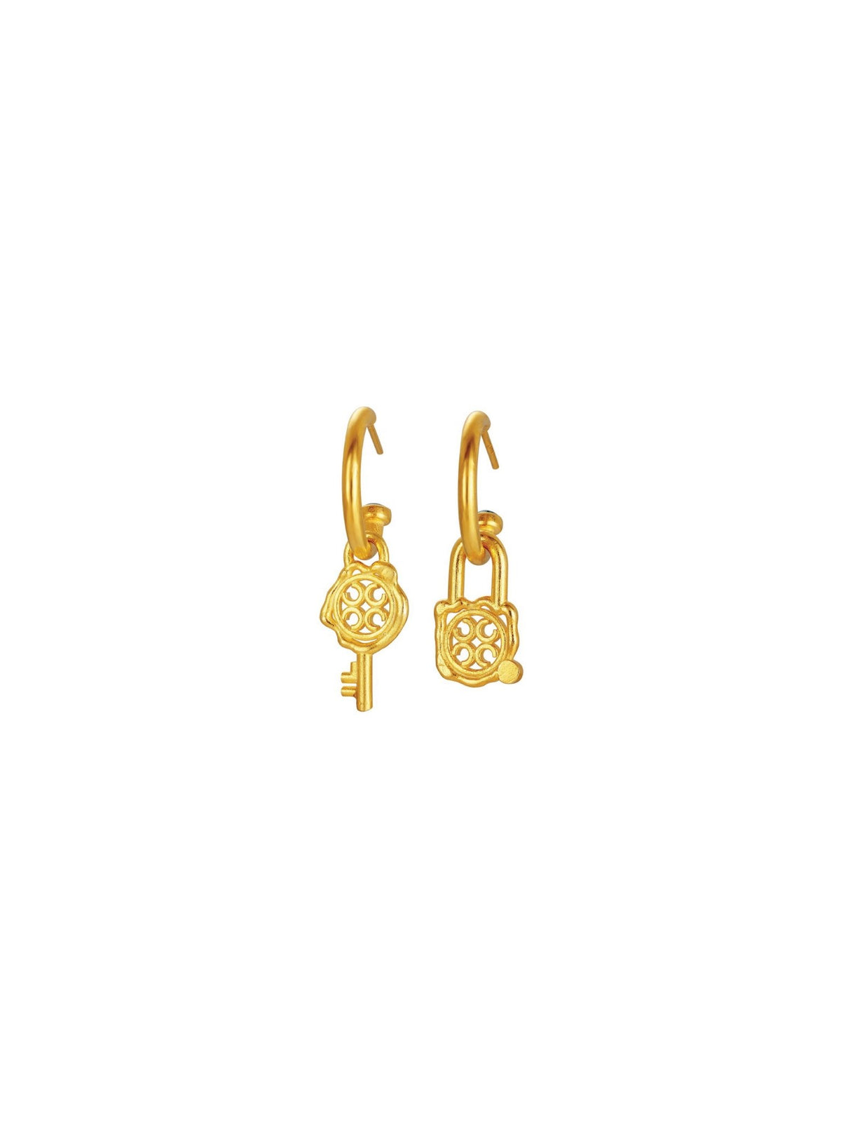 Key Ear Sorter Signature Lock & Key Earrings (Pair) | Orange Cube
