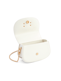 Signature Top Handle Saddle Bag - White - Bag | Orange Cube